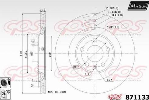 Maxtech 871133.6060 - Brake Disc autospares.lv