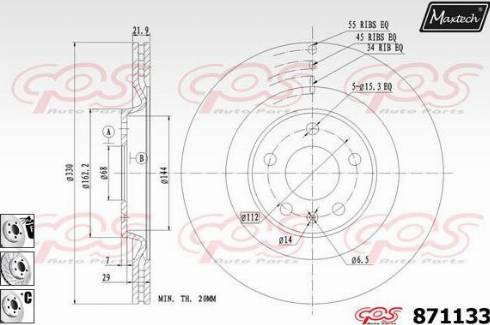 Maxtech 871133.6880 - Brake Disc autospares.lv