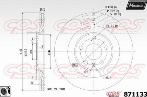 Maxtech 871133.0060 - Brake Disc autospares.lv