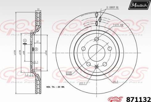 Maxtech 871132.0000 - Brake Disc autospares.lv