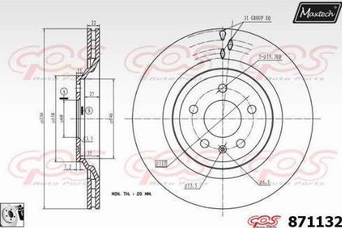 Maxtech 871132.0080 - Brake Disc autospares.lv