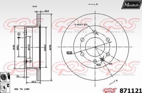 Maxtech 871121.6060 - Brake Disc autospares.lv