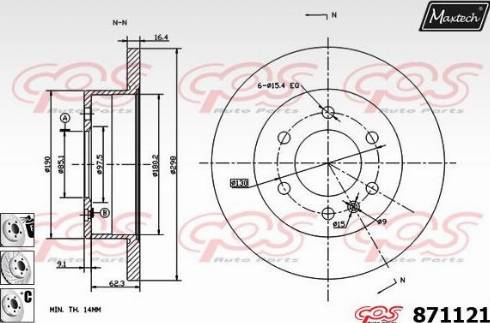 Maxtech 871121.6880 - Brake Disc autospares.lv