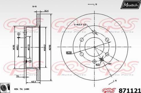 Maxtech 871121.0060 - Brake Disc autospares.lv