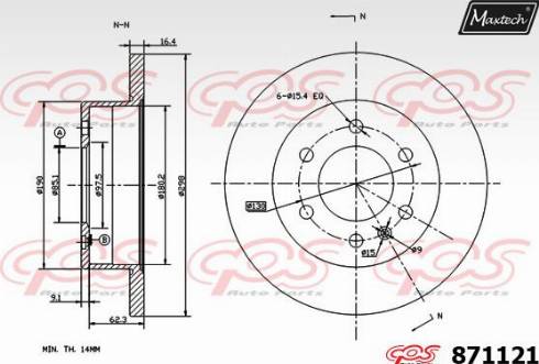 Maxtech 871121.0000 - Brake Disc autospares.lv