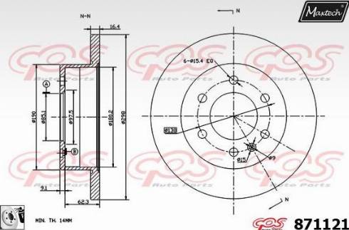 Maxtech 871121.0080 - Brake Disc autospares.lv