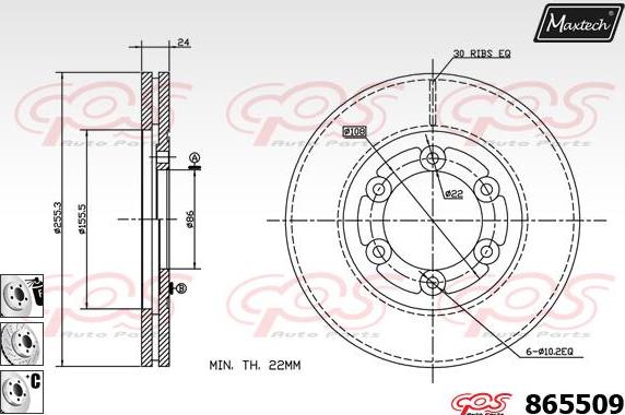 Maxtech 875365 - Brake Disc autospares.lv