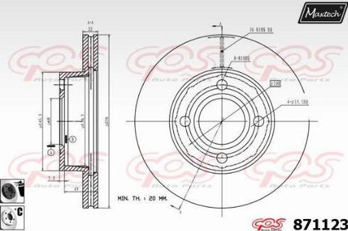 Maxtech 871123.6060 - Brake Disc autospares.lv