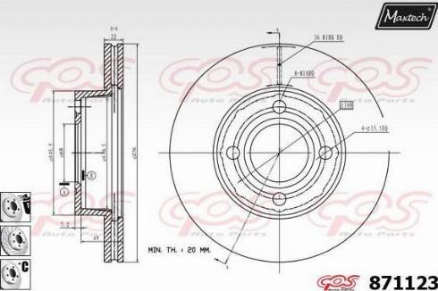 Maxtech 871123.6880 - Brake Disc autospares.lv