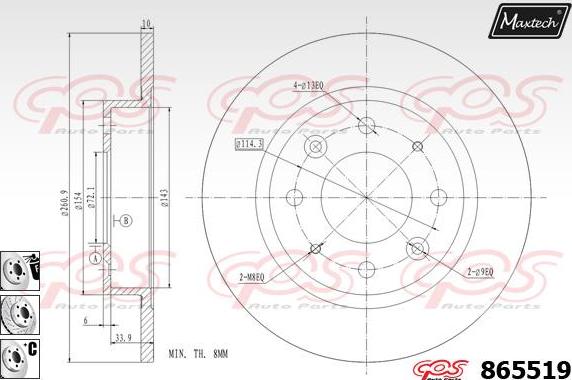 Maxtech 875370 - Brake Disc autospares.lv