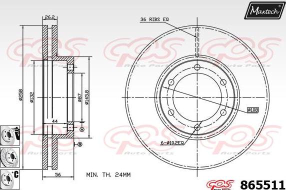 Maxtech 875367 - Brake Disc autospares.lv