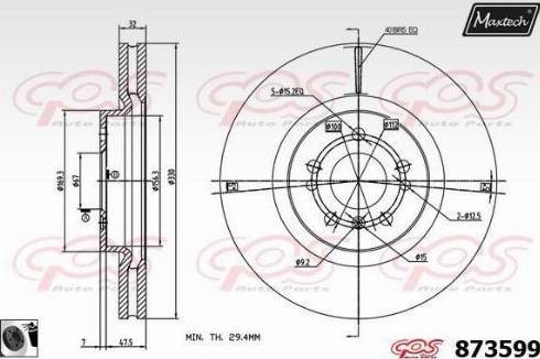 Maxtech 873599.0060 - Brake Disc autospares.lv