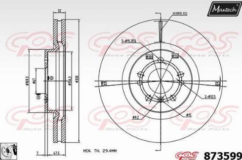 Maxtech 873599.0080 - Brake Disc autospares.lv