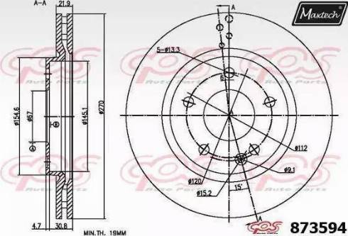 Maxtech 873594.0000 - Brake Disc autospares.lv