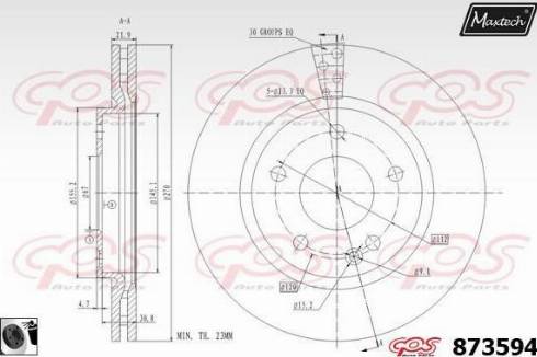 Maxtech 873594.0060 - Brake Disc autospares.lv