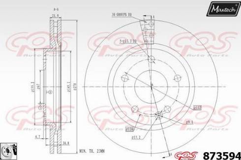 Maxtech 873594.0080 - Brake Disc autospares.lv