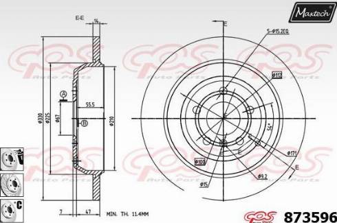 Maxtech 873596.6980 - Brake Disc autospares.lv