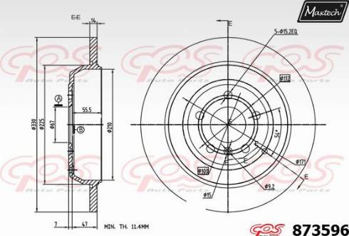 Maxtech 873596.0000 - Brake Disc autospares.lv