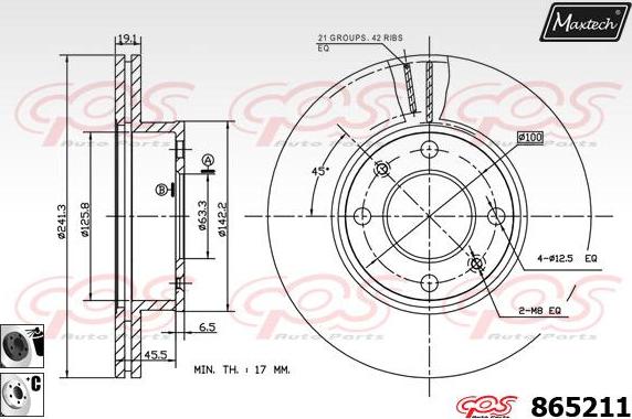 Maxtech 873596 - Brake Disc autospares.lv