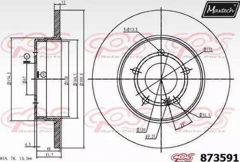 Maxtech 873591.6980 - Brake Disc autospares.lv