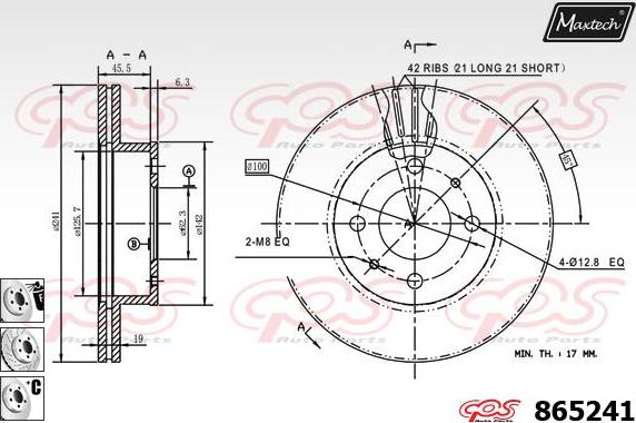 Maxtech 873598 - Brake Disc autospares.lv