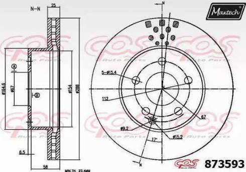 Maxtech 873593.0000 - Brake Disc autospares.lv