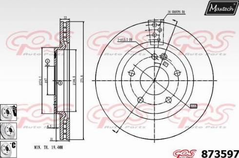 Maxtech 873597.6980 - Brake Disc autospares.lv