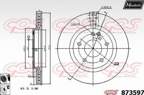 Maxtech 873597.6060 - Brake Disc autospares.lv