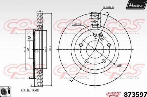 Maxtech 873597.0060 - Brake Disc autospares.lv