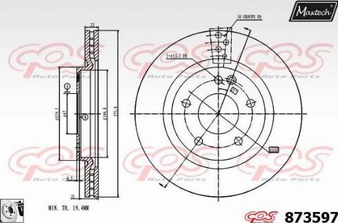 Maxtech 873597.0080 - Brake Disc autospares.lv