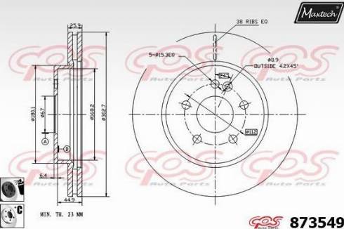 Maxtech 873549.6060 - Brake Disc autospares.lv