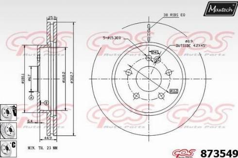 Maxtech 873549.6980 - Brake Disc autospares.lv