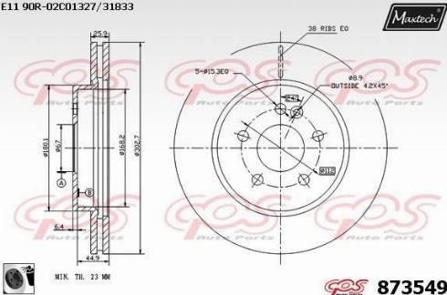 Maxtech 873549.0060 - Brake Disc autospares.lv