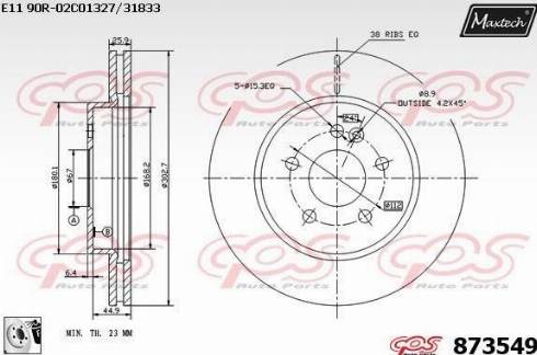 Maxtech 873549.0080 - Brake Disc autospares.lv