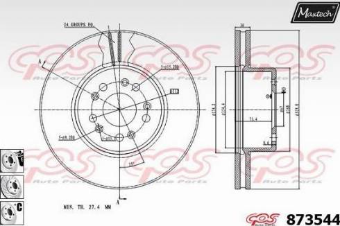 Maxtech 873544.6980 - Brake Disc autospares.lv