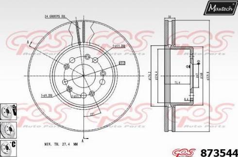 Maxtech 873544.6880 - Brake Disc autospares.lv