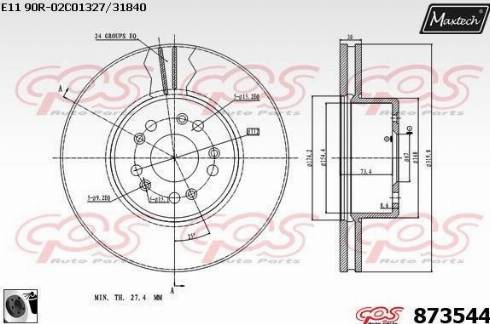 Maxtech 873544.0060 - Brake Disc autospares.lv