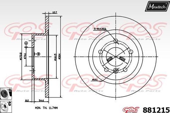 Maxtech 873544 - Brake Disc autospares.lv