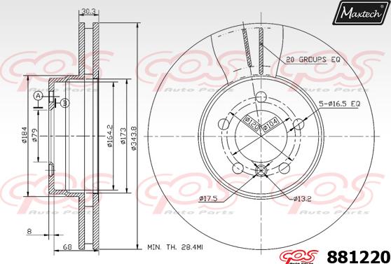 Maxtech 873546 - Brake Disc autospares.lv