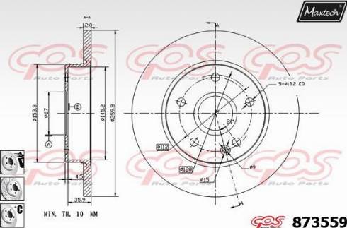 Maxtech 873559.6980 - Brake Disc autospares.lv