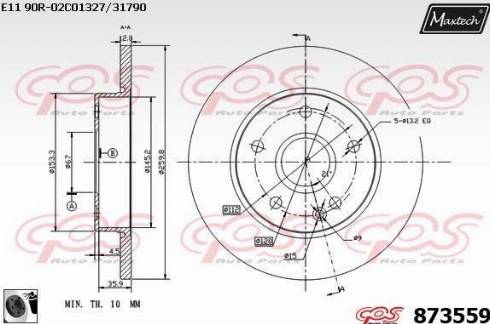 Maxtech 873559.0060 - Brake Disc autospares.lv