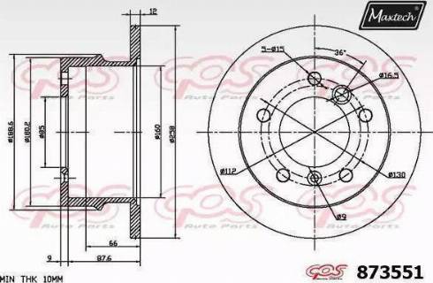 Maxtech 873551.6060 - Brake Disc autospares.lv