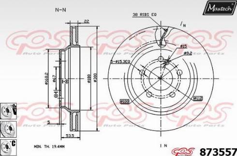 Maxtech 873557.6980 - Brake Disc autospares.lv