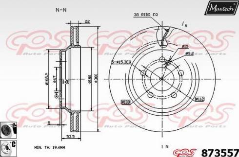 Maxtech 873557.6060 - Brake Disc autospares.lv