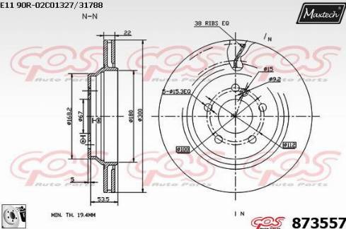 Maxtech 873557.0080 - Brake Disc autospares.lv