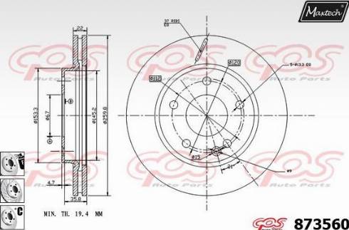 Maxtech 873560.6980 - Brake Disc autospares.lv