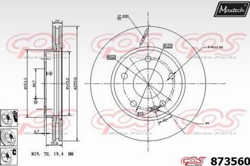 Maxtech 873560.6880 - Brake Disc autospares.lv