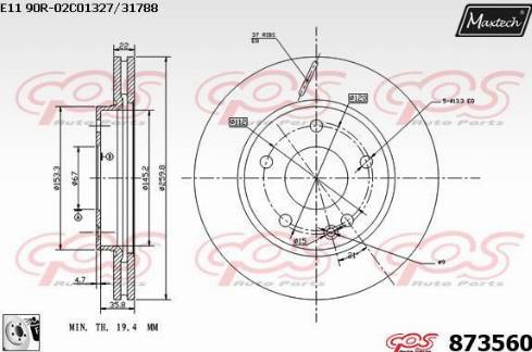 Maxtech 873560.0080 - Brake Disc autospares.lv