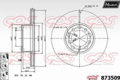 Maxtech 873509.6980 - Brake Disc autospares.lv