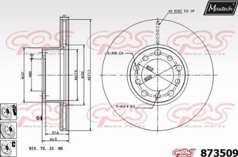 Maxtech 873509.6880 - Brake Disc autospares.lv